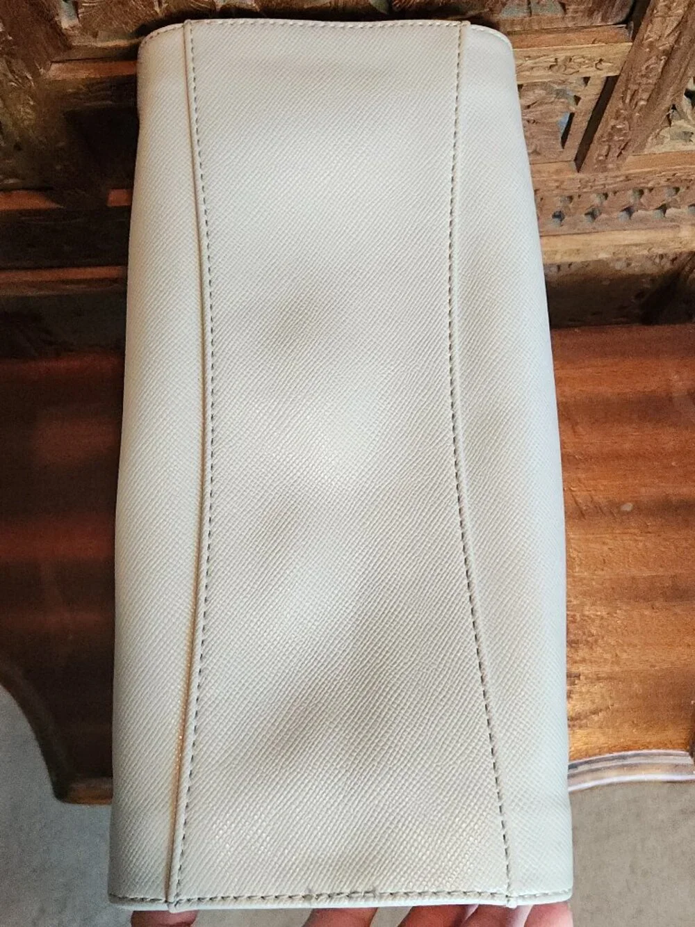 Tahari Gray Satchel with Lace-Print Accent